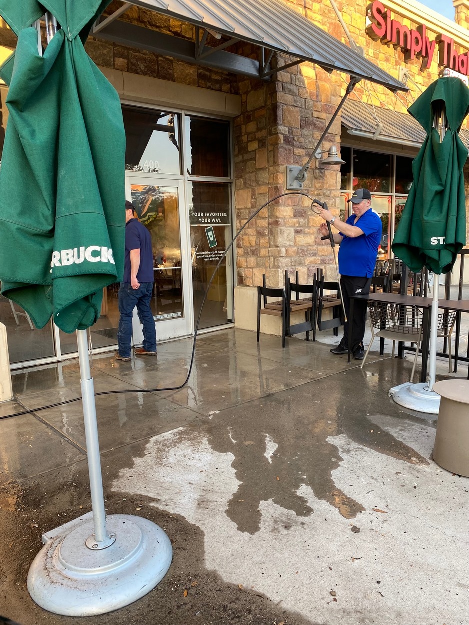 Starbucks Coffee Pressure Washing in Frisco. TX 00010 Starbucks Coffee Pressure Washing in Frisco. TX￼